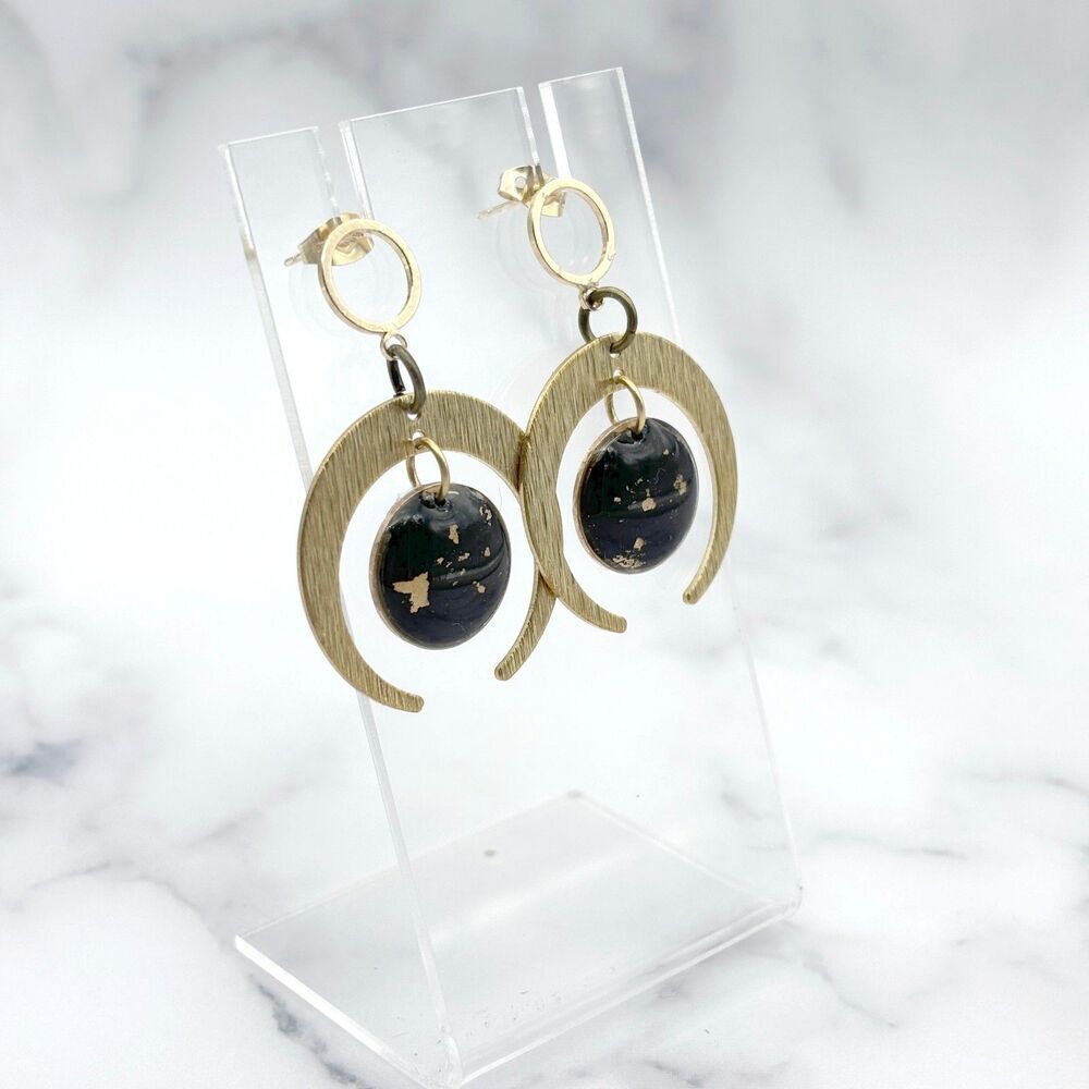Celestial Color Changing Brass Earrings - Picture 3 of 11